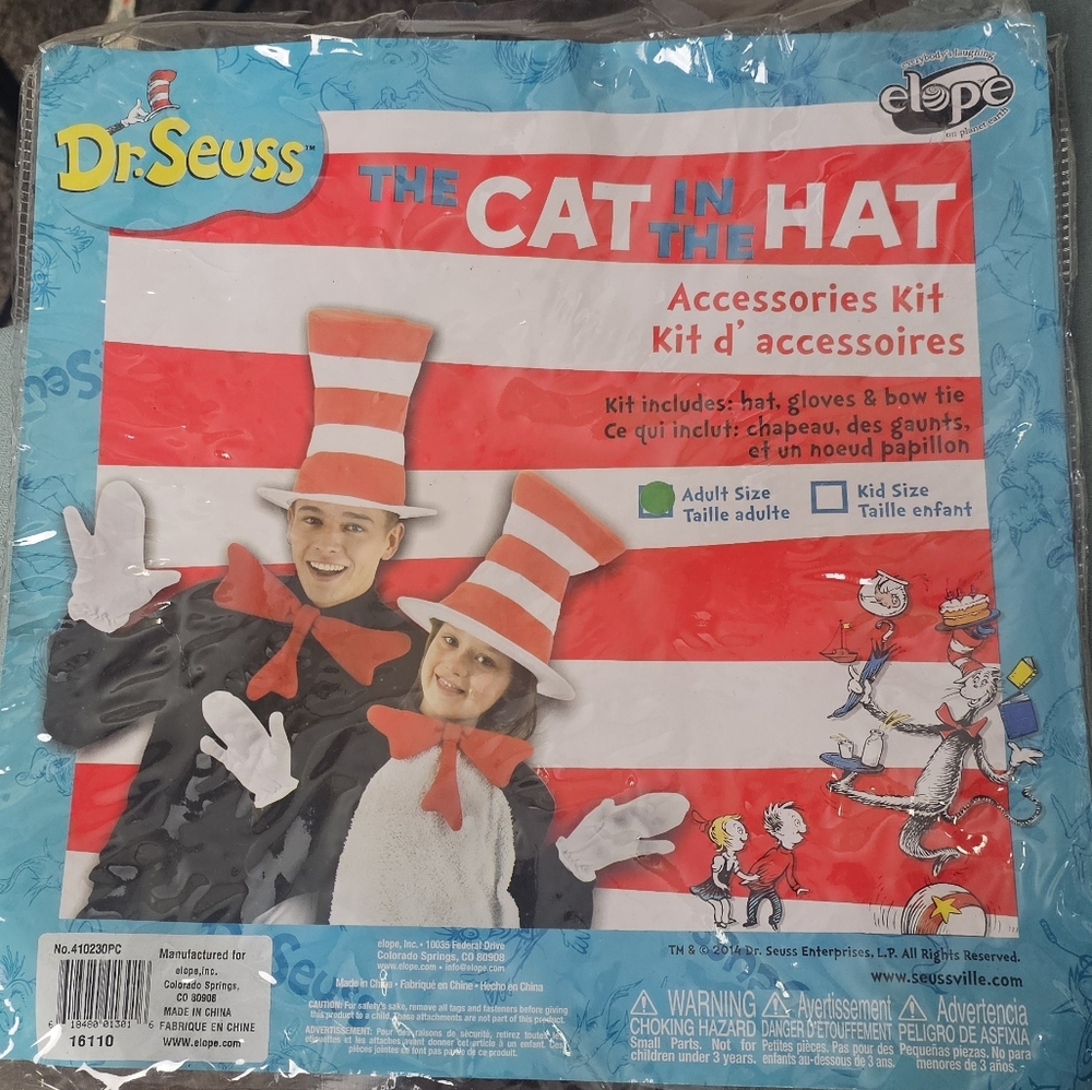 Dr. Seuss The Cat in the Hat Accessory Kit | Adult Size